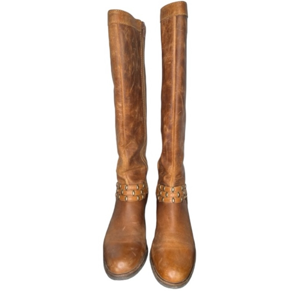 Antonio Melani Boots Distressed Cowboy Equestrian Leather Western Brown 9.5 - Picture 4 of 15